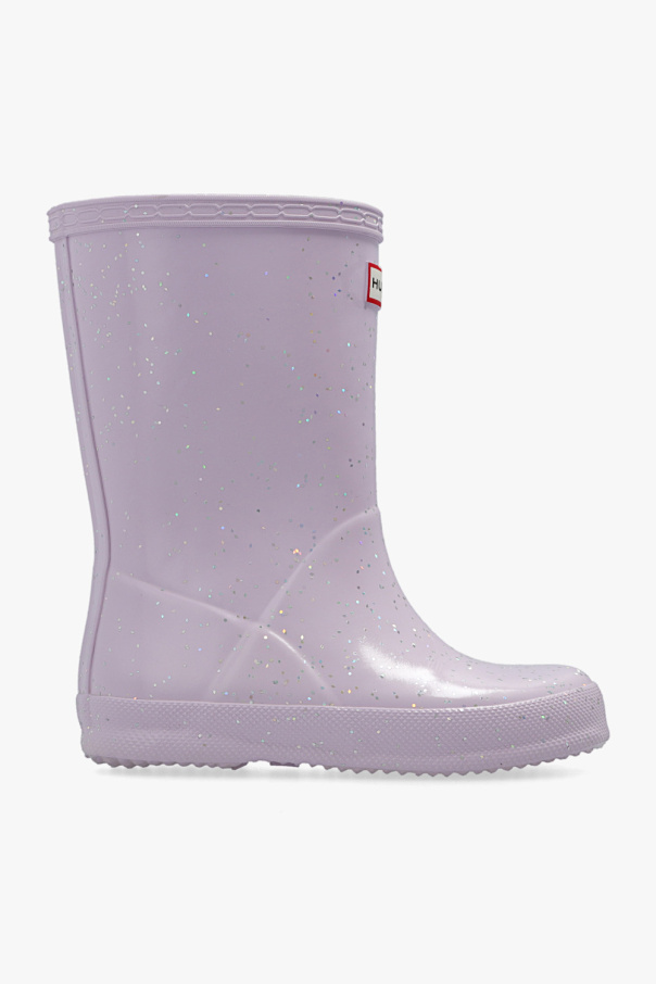 Purple hunter rain boots best sale